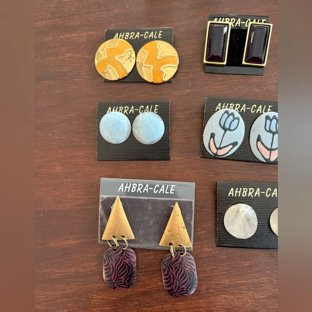 Ahbra-Cale Earring Set with Various Colors - 11 pairs - Vintage - Picture 2 of 5